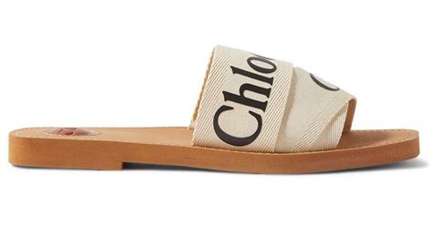 chloe woody logo strap slides|Woody mule .